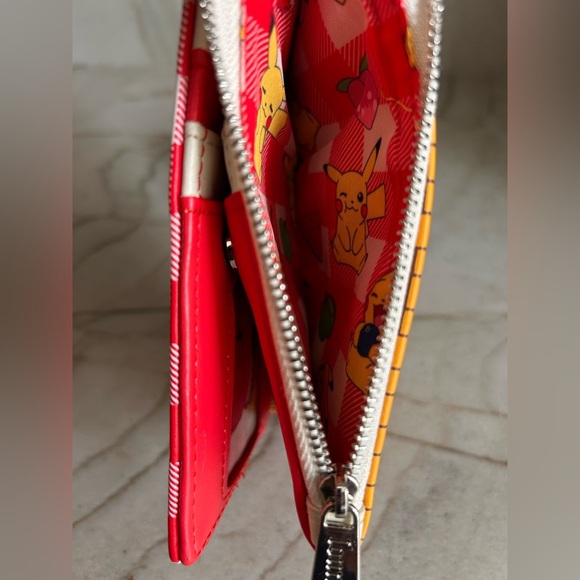 Loungefly Red Checkered Pikachu Picnic Wallet - Picture 7 of 11